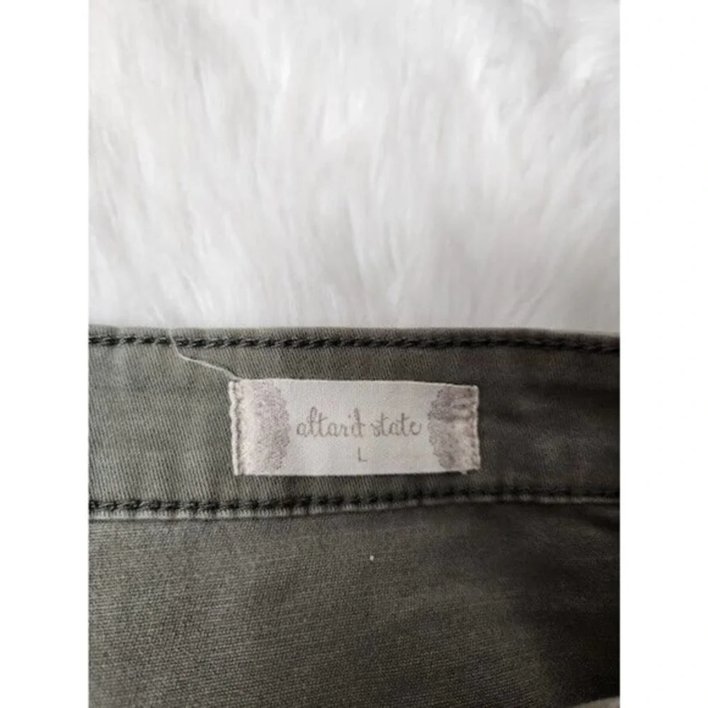 Altar'd State Women's Green Denim‎ A Line Mini Skirt Size L